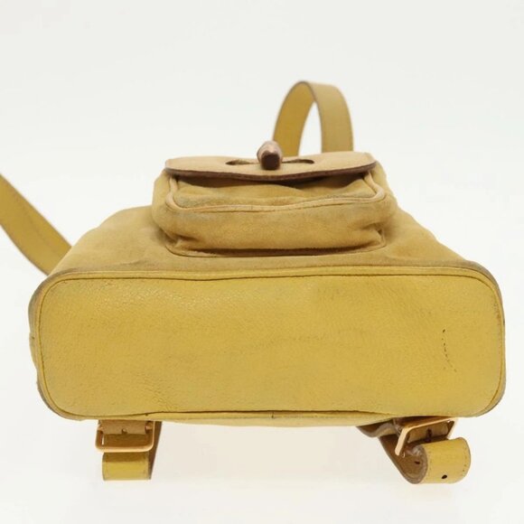 GUCCI Bamboo Backpack Suede Leather Yellow Gold 003 2058 0030 Auth bs19589 main image 12